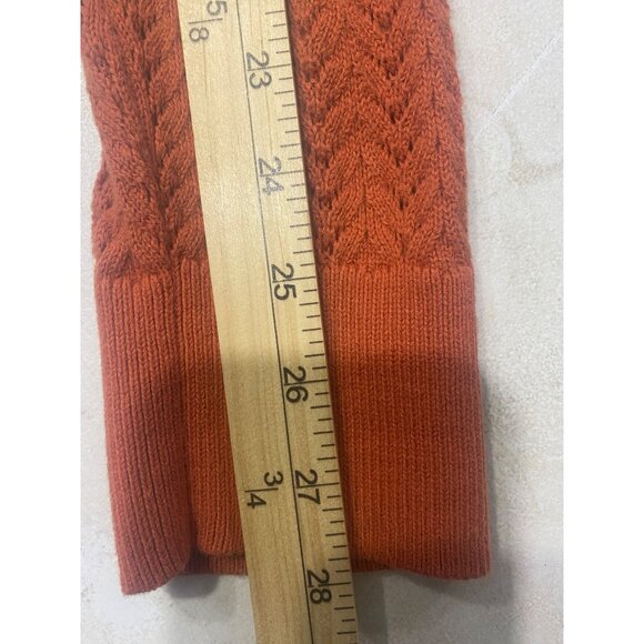 Vintage Pendleton Sweater Womens XL Petite Orange Open Knit Long Sleeves Pullove - Picture 8 of 10